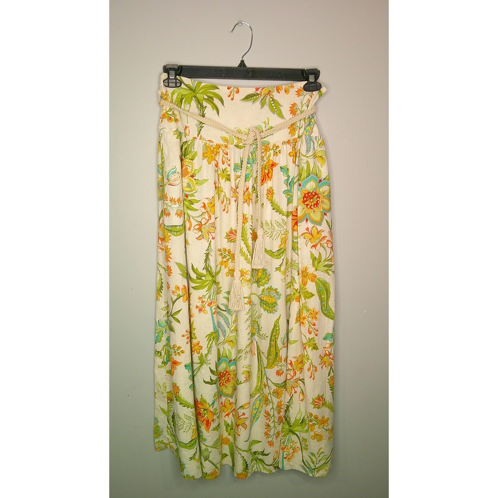 Rachel Roy Women's Large Tropical Floral Belted Maxi Skirt
