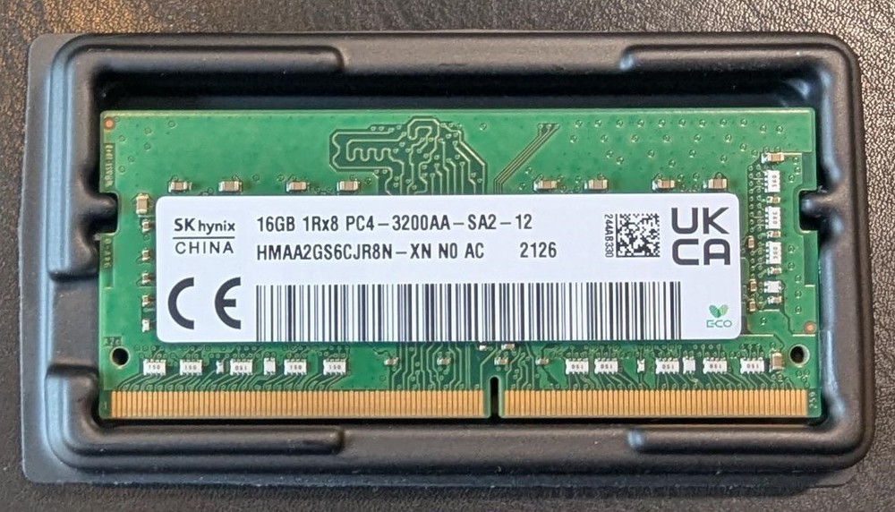 SK HYNIX HMAA2GS6CJR8N-XN 16GB 1Rx8 PC4-3200AA-SA2-12 DDR4 CL22 SODIMM - Tested
