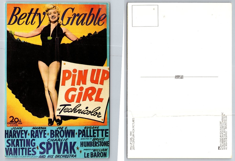 Betty Grable Pin Up Girl 1944 Movie Poster Art Postcard 20th Century Fox