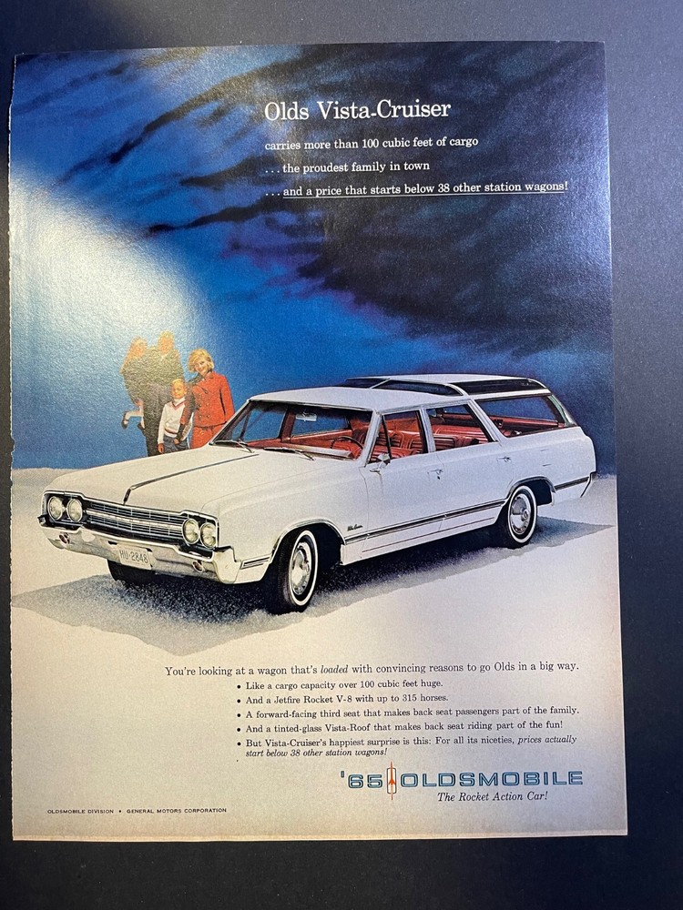 Vintage Magazine Advertisement 1965 Oldsmobile Vista Cruiser