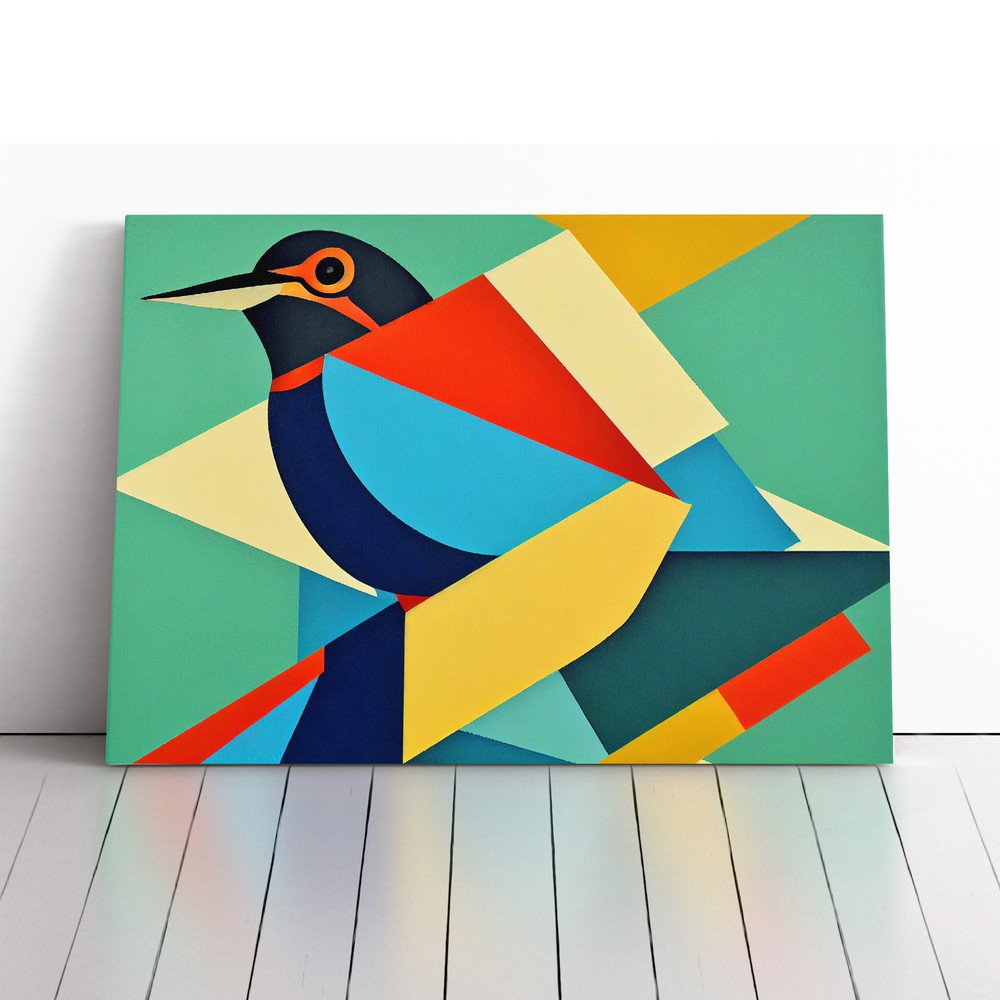 Kingfisher Bird Abstract Vol.4 Canvas Wall Art Print Framed Picture Home Decor