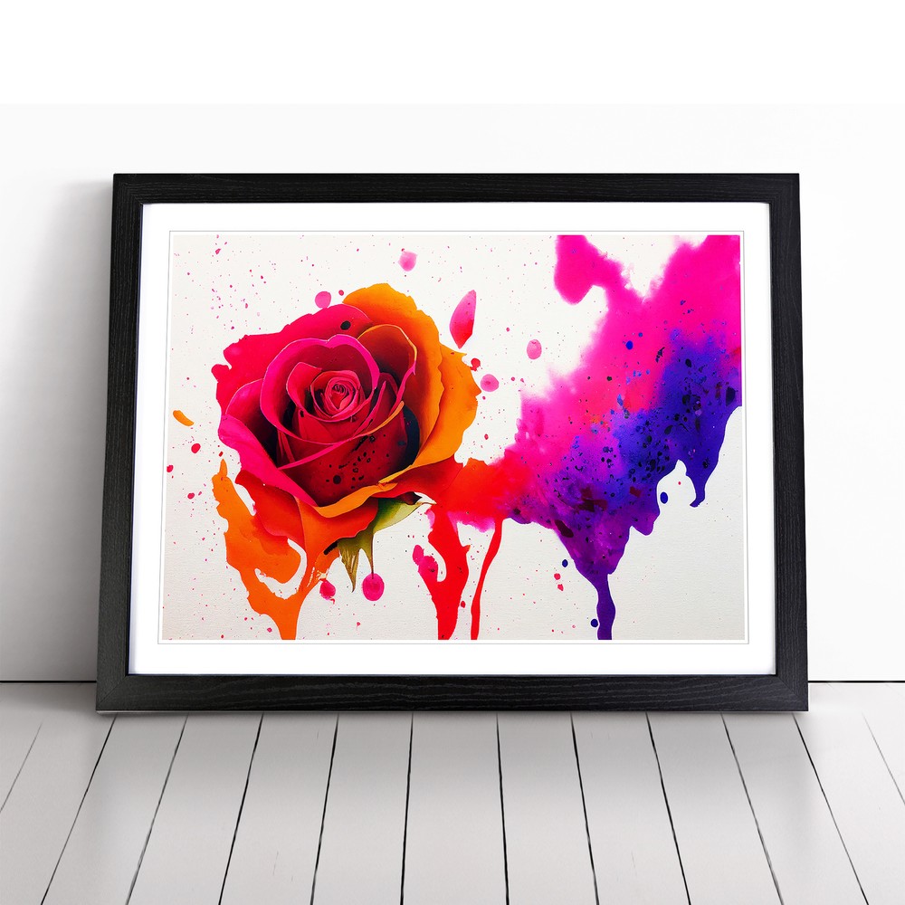 Fine Rose Flower Abstract Wall Art Print Framed Canvas Picture Poster Decor