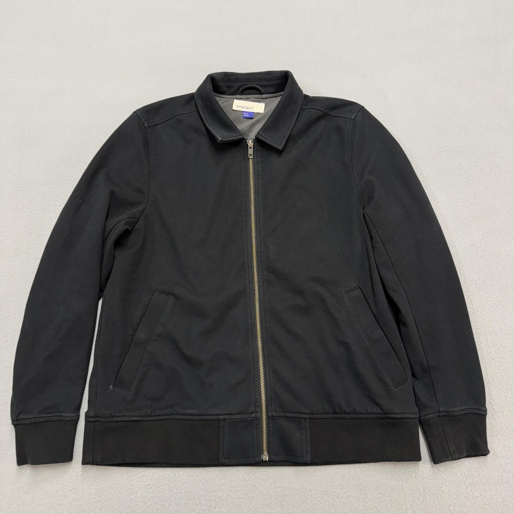 /artefact/ Jacket Mens Medium Black Cotton Bomber Full Zip Lined Lightweight
