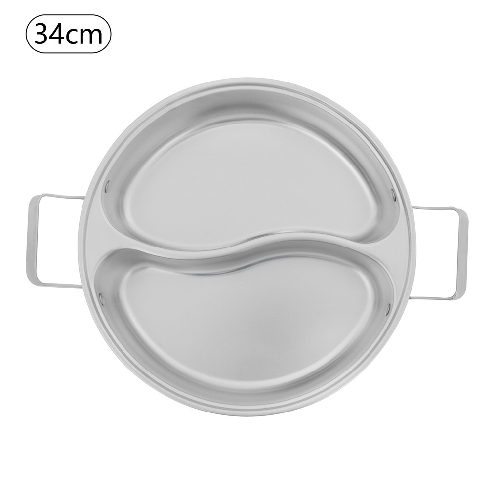 Double-Flavor Hot Pot with Divider & Clear Lid, 1.85 Gallon Capacity