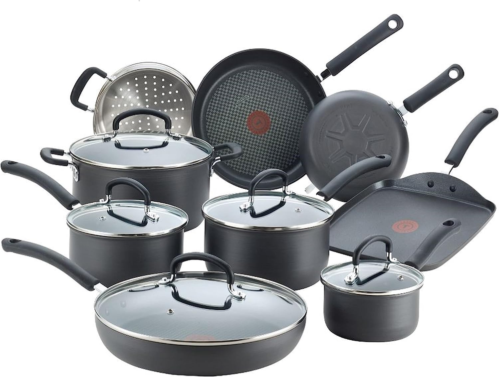 T-Fal Ultimate Hard Anodized Nonstick Cookware Set 14 Piece, Oven Broiler Safe 4