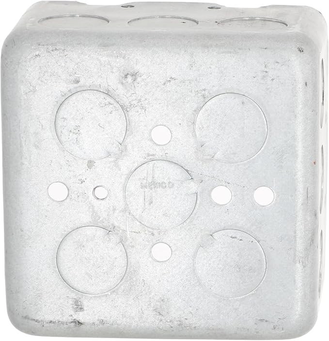 RACO 680 2-Device, 2-1/8-Inch Deep, 1/2-Inch Side Knockouts 4-Inch Square Switch