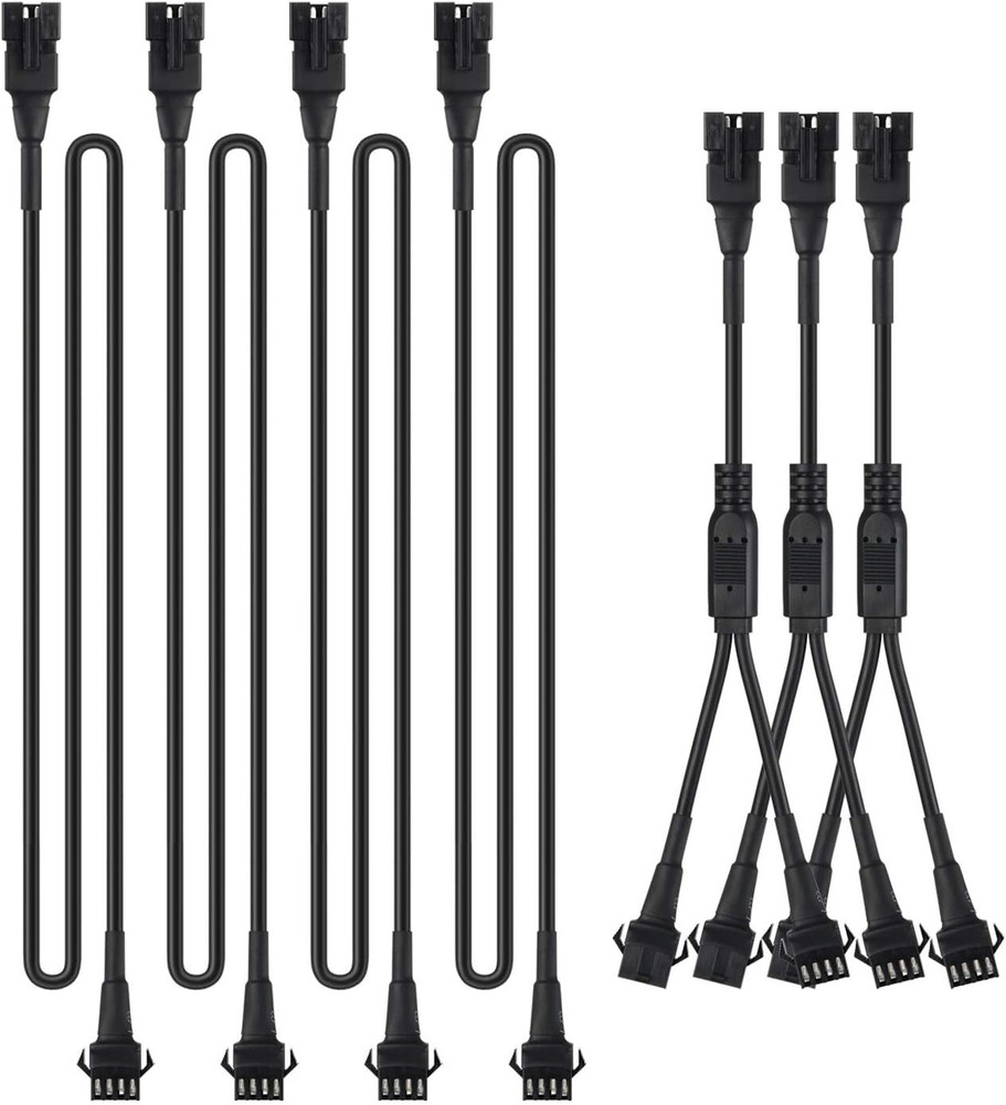 4Pcs Extension Cable Cord Kit for RGB LED Rock Underglow Light-Strip&Y-Splitter