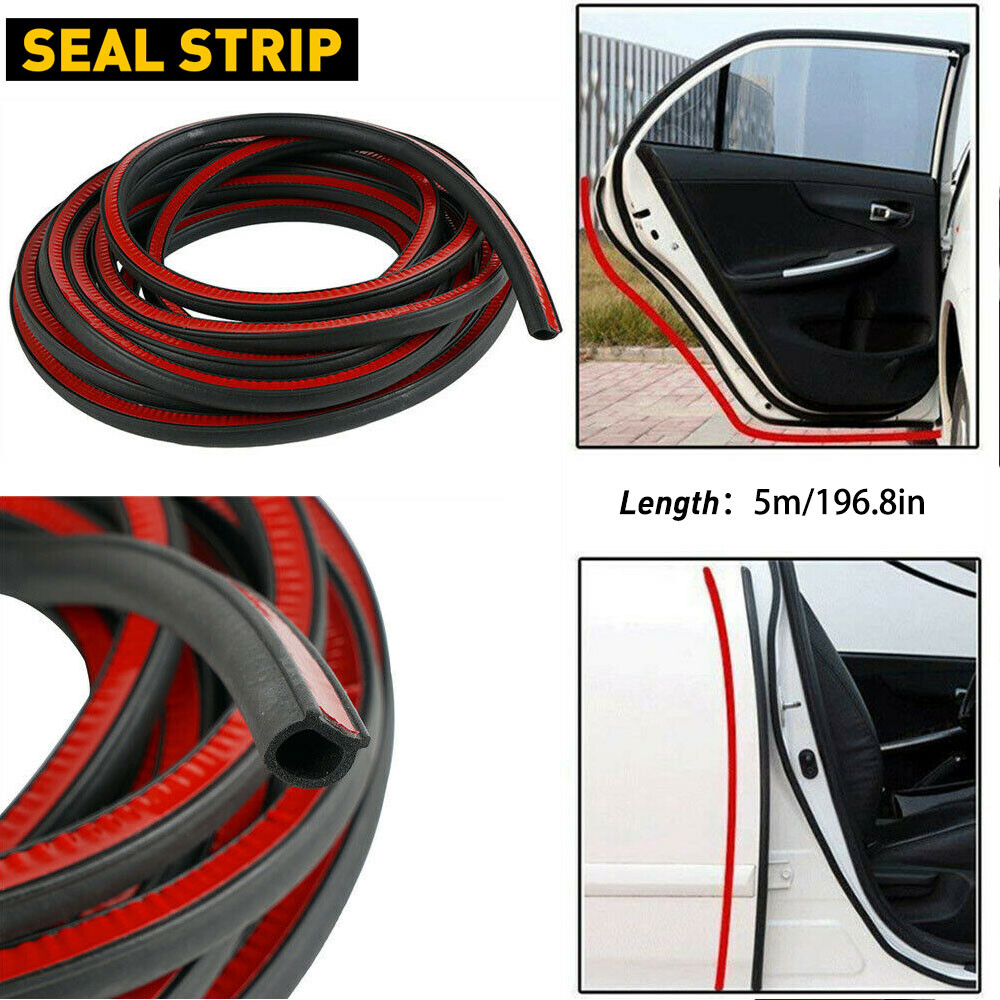 5M D-Shape Car Door Edge Protector Rubber Seal Trim 14mm