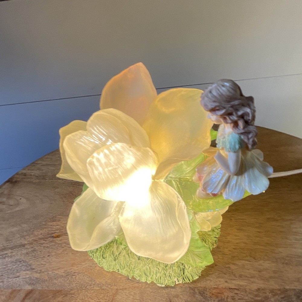 Fairy Flower Accent Lamp Resin Fantasy Floral Warm White Light Switch Corded