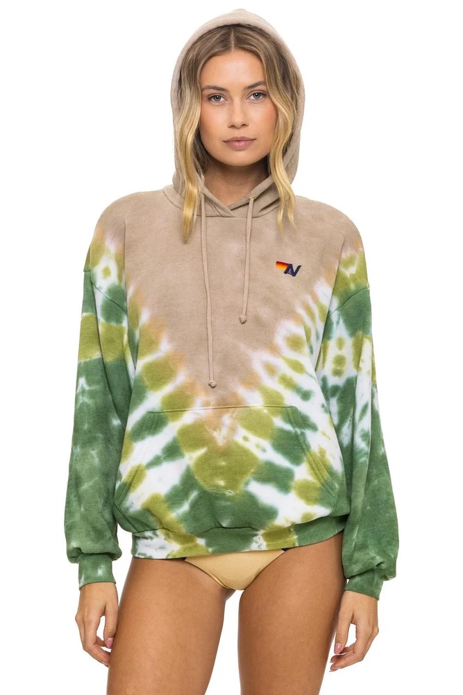 🧡*NWT*Aviator Nation Hand Dyed V Relaxed Hoodie Unisex Size S Sand/Jungle $196