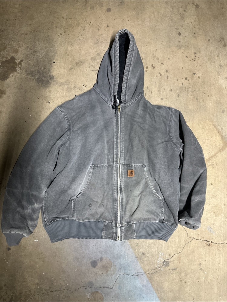 Carhartt Gray Hooded Work Wear Jacket  (J130 GVL) Men's XL
