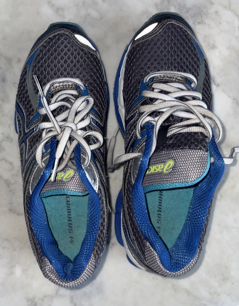 Asics Womens Size 6 Gel Cumulus 14 Gray Blue Running Shoes Sneakers