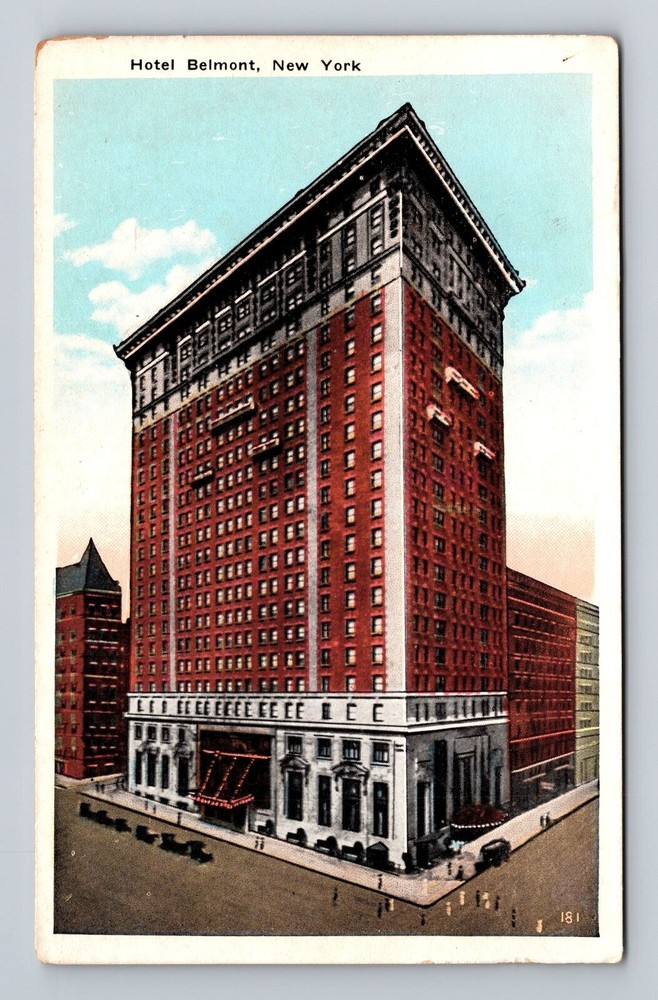New York City NY, Hotel Belmont, Souvenir, Antique, Vintage Postcard