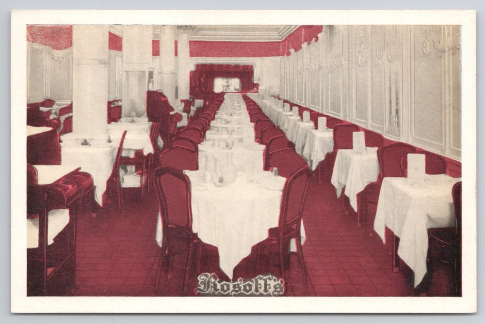 Rosoff's Restaurant & Hotel NYC Times Square Dining Room Postcard