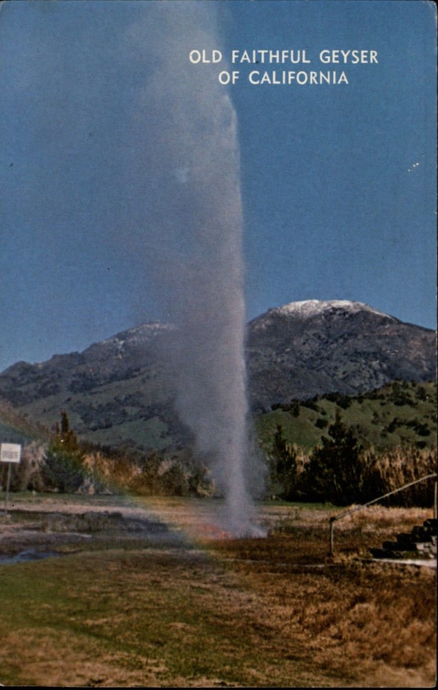 Old Faithful Geyser California Napa Valley ~ 1970s vintage postcard