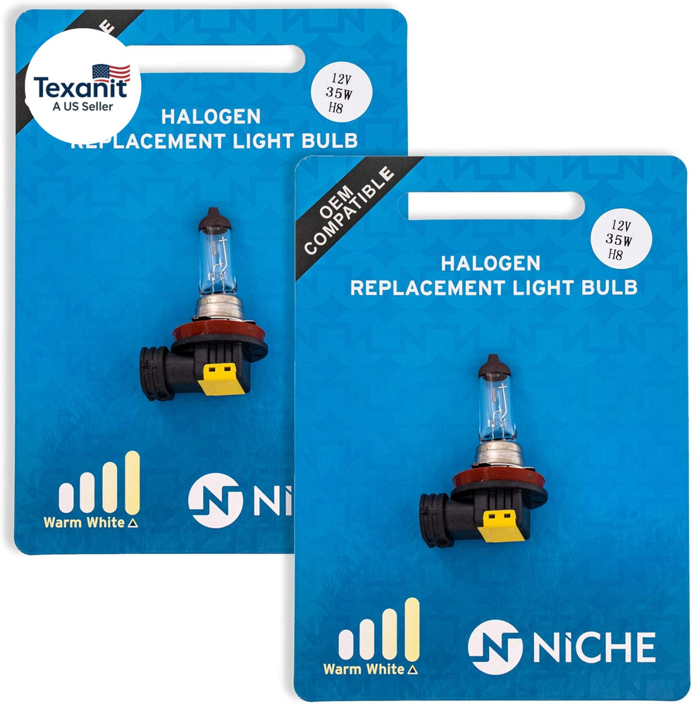 H8 Headlight Bulb for 2009-2019 Kawasaki Vulcan 1700 Suzuki RMX450Z Motorcycles