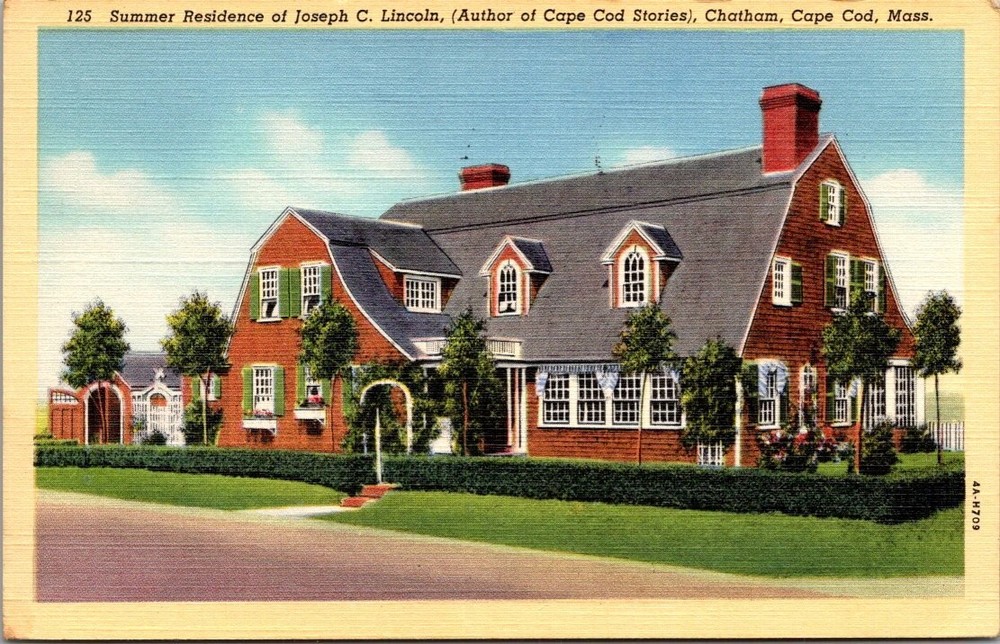 1945 Joseph C. Lincoln Summer Residence Postcard Chatham Cape Cod Mass.