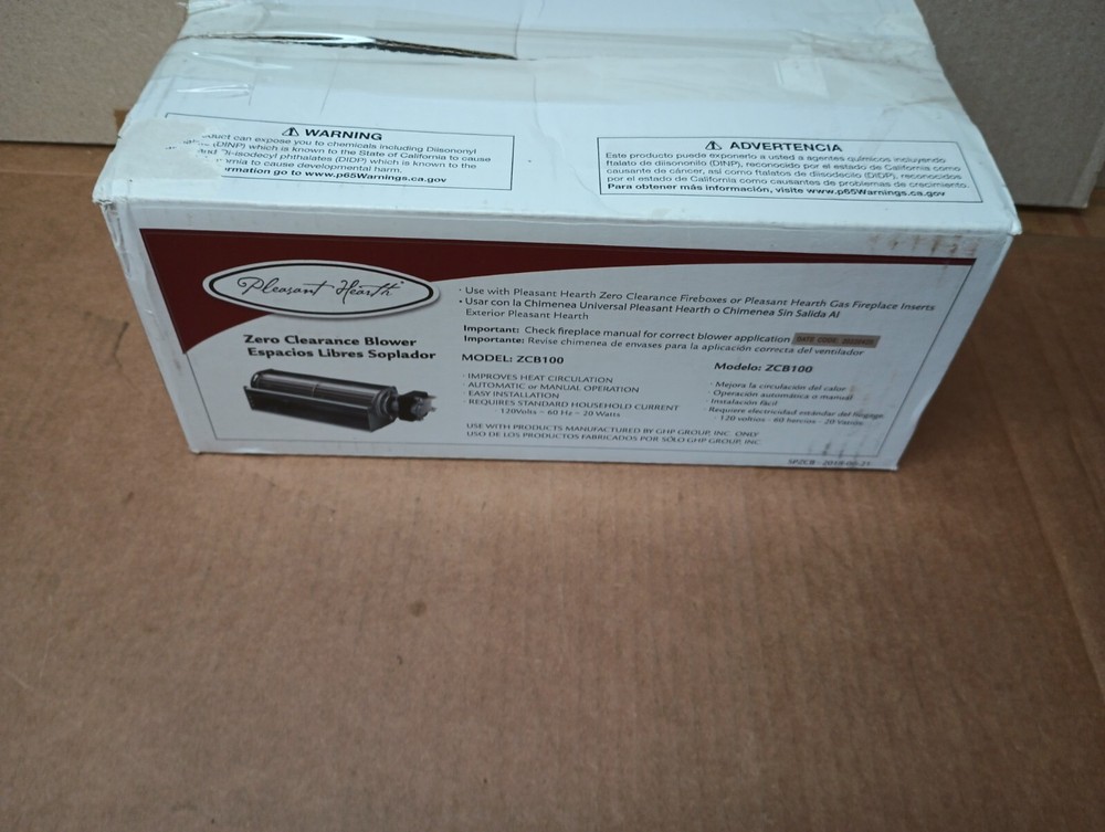 PLEASANT HEARTH ZERO CLEARANCE BLOWER MODEL: ZCB100 NEW OPEN BOX FAST SHIPPING
