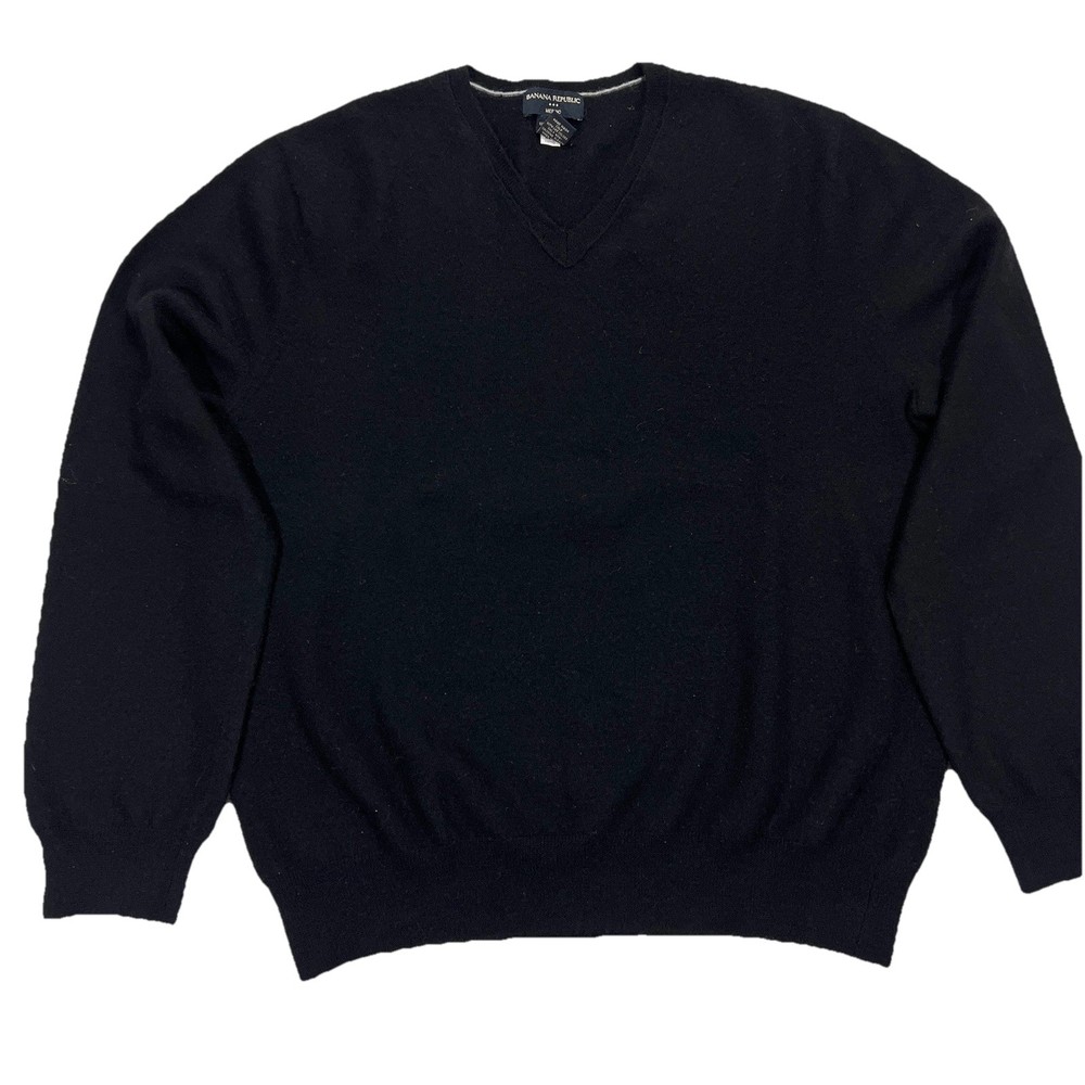 Vintage Y2K 2008 Banana Republic 100% Merino Wool V-Neck Sweater Mens L Preppy