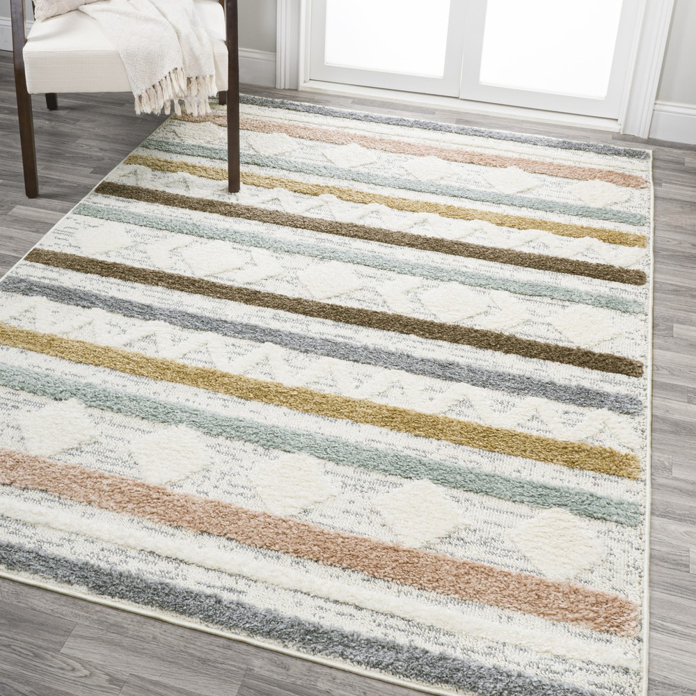 Jonathan Y Lighting Santa Theresa 3x5 Shag Rug - Multi Cream