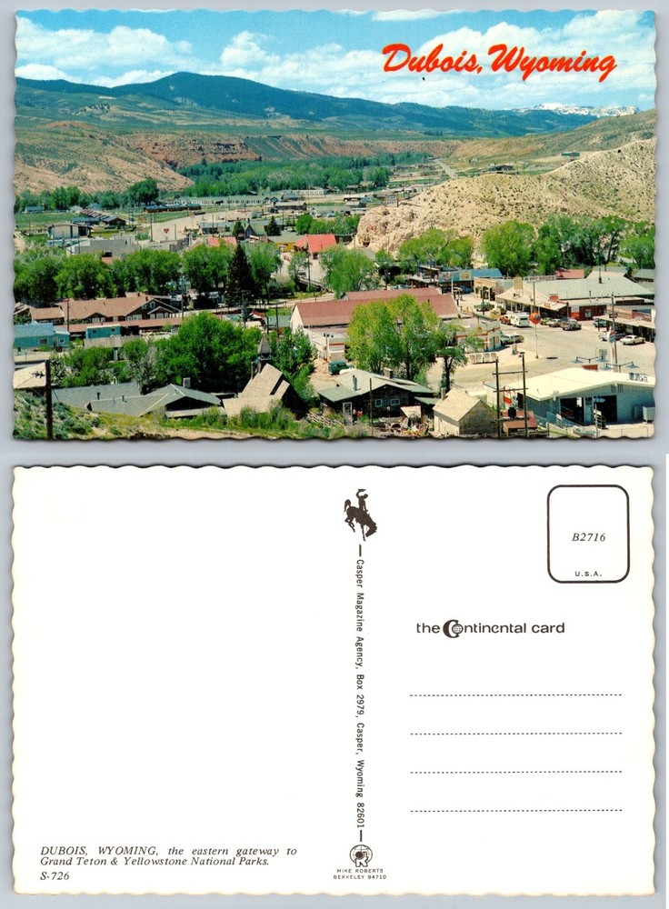 Vintage Postcard Dubois Wyoming Gateway Grand Teton Yellowstone National Parks