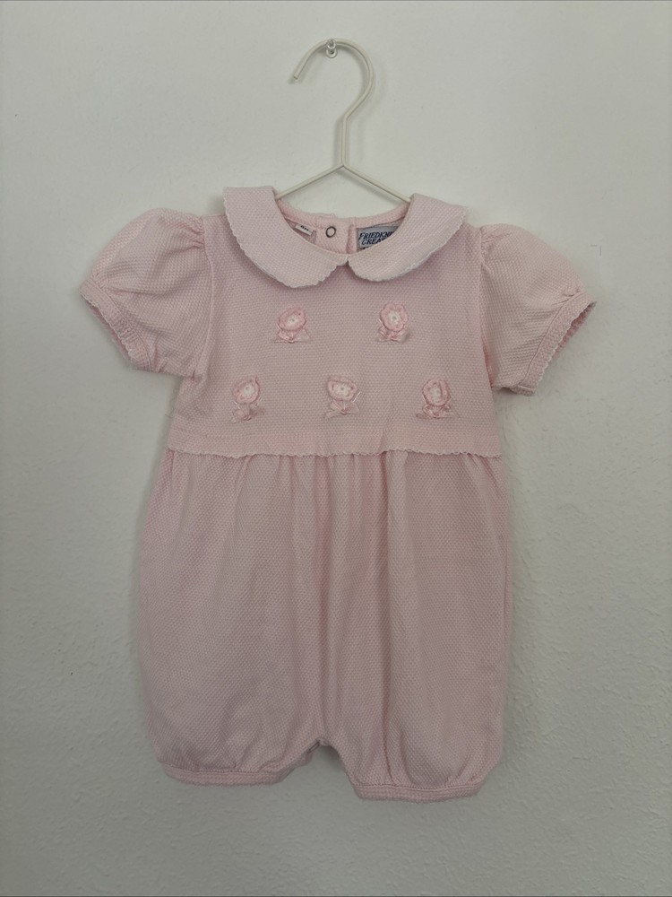 Vintage Friedknit by Feltman Brothers Baby Outfit Size 6 Months - Girl, Pink