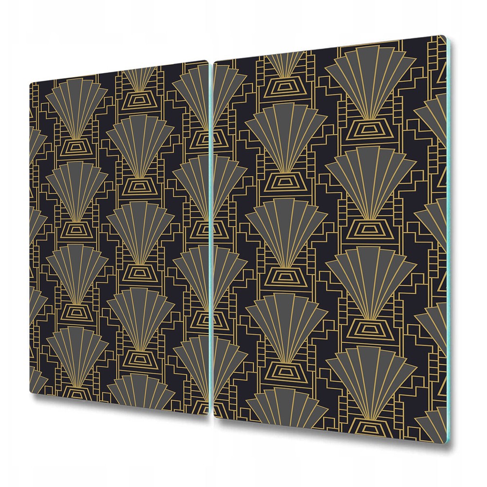 Glass Chopping Board Art deco or template vintage card grey and black 2x30x52