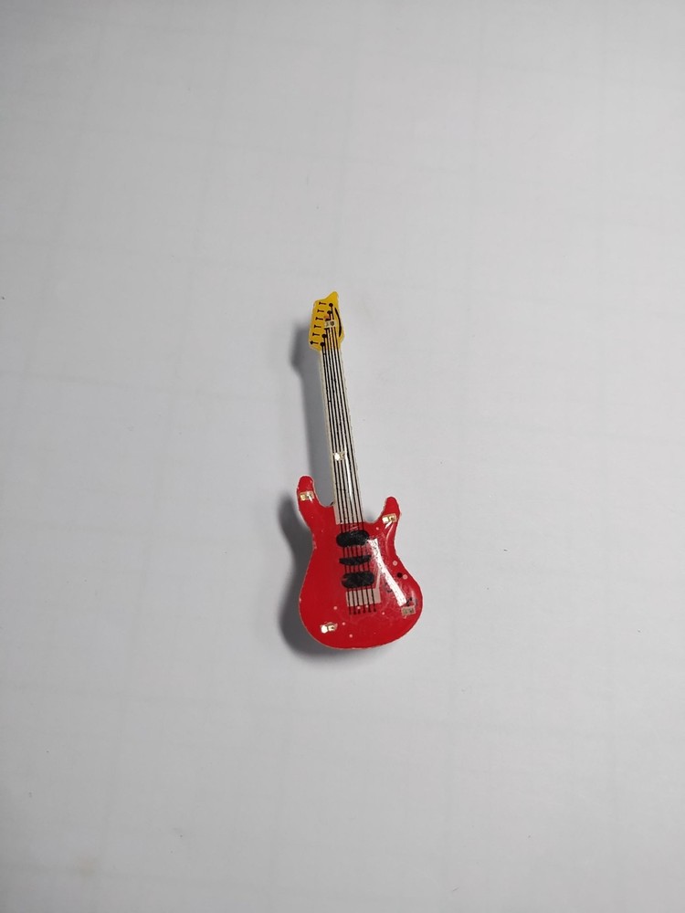 Red Electric Guitar Keychain Rock Music Instrument Key Ring