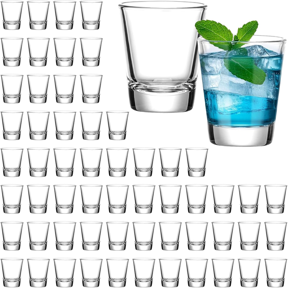 Shot Glasses 60 Pack 1.8oz | Heavy Base Mini Glasses for shooters