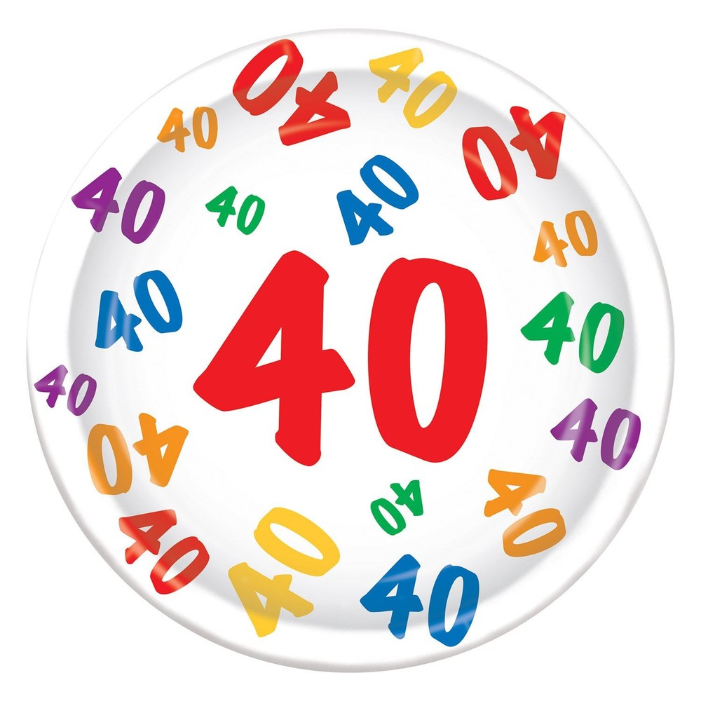 Beistle 40-Piece Party Plate Set for Birthdays - 8 Plates per Pack