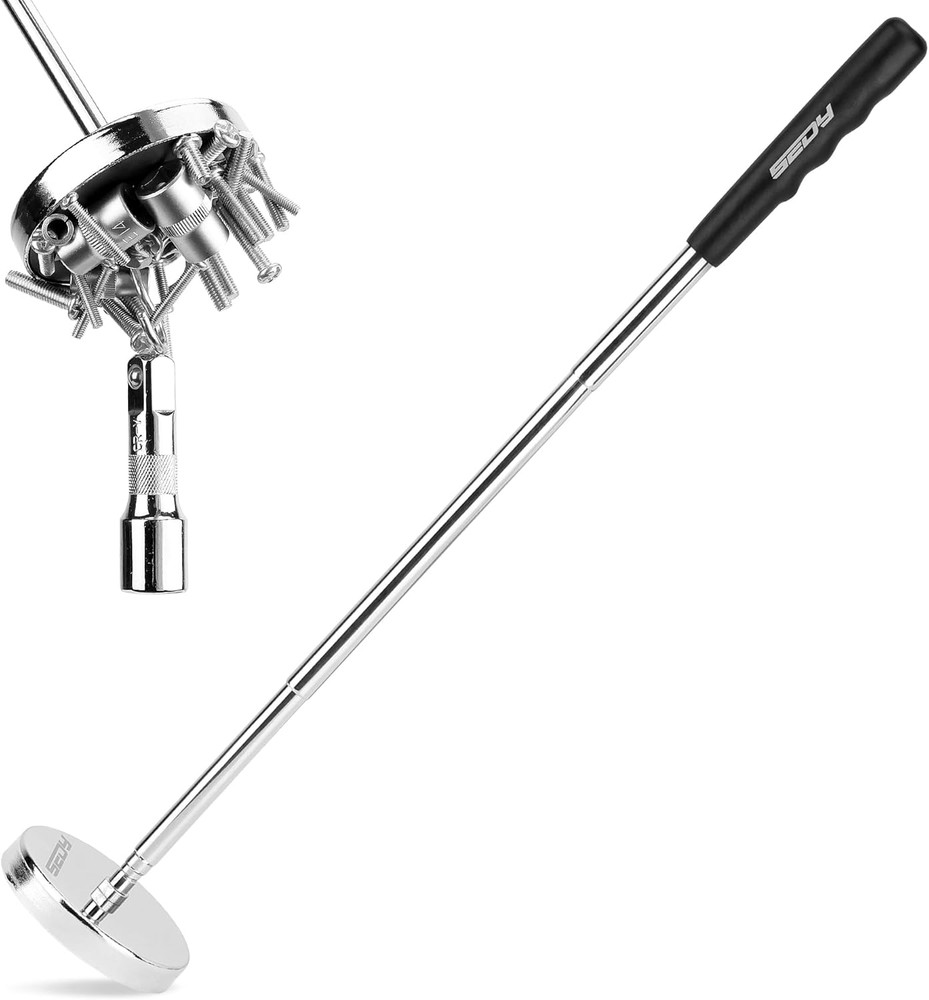Telescoping Magnetic Sweeper Pickup Tool: Strong Magnet Pick up Nails Screws and