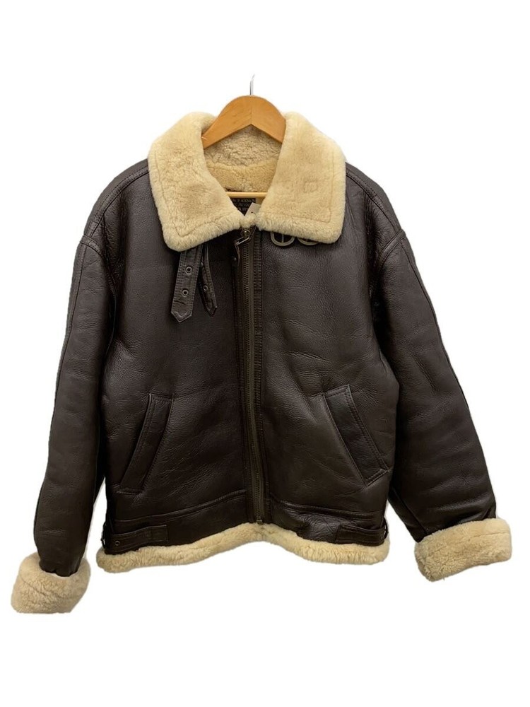 Sanwairyo B-3 Flight Leather Jacket in Brown Size L Plain Design 1306