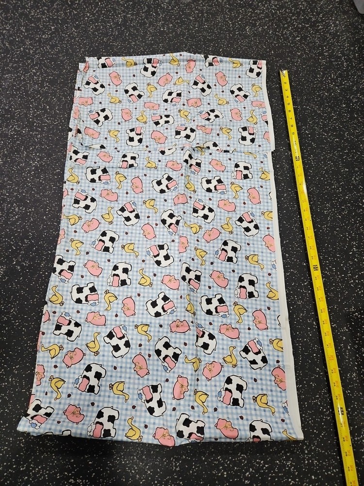 Lot of 4+ Yards Plaid Farm Animals Cotton Fabric