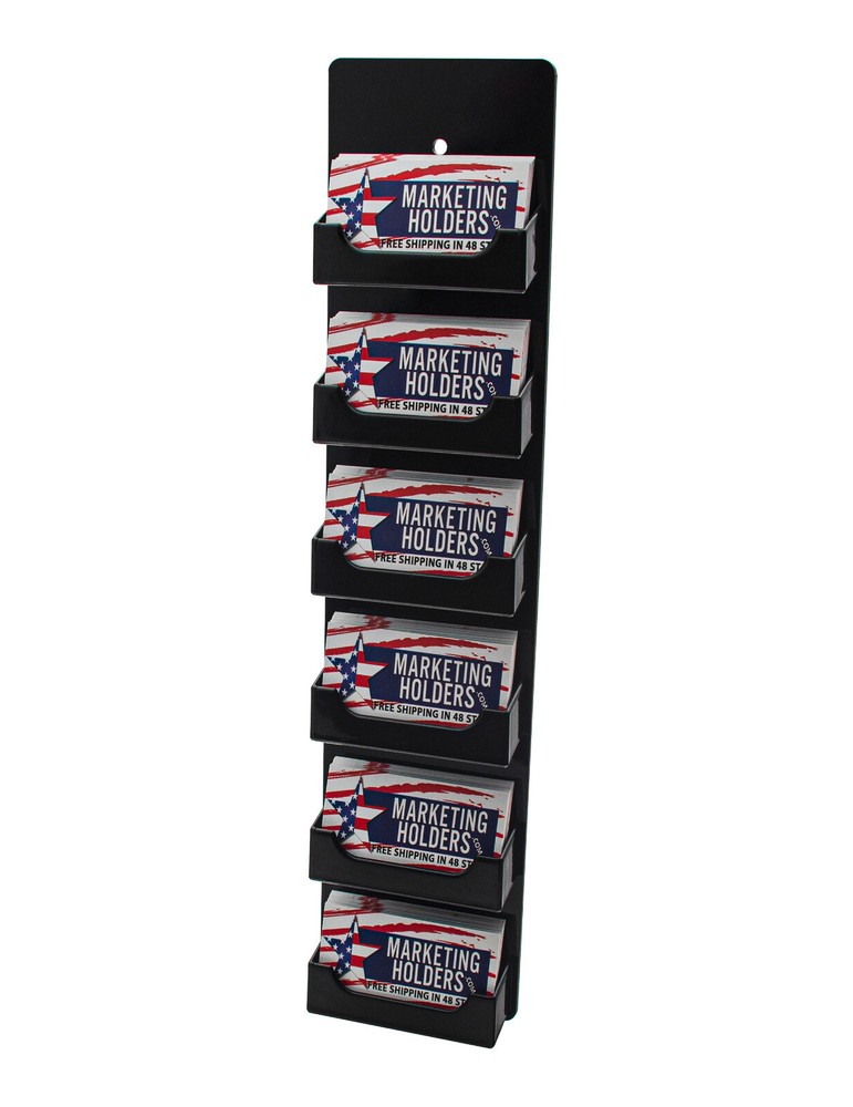 6 Pocket Hanging Business Card Holder Wall Mount with Hardware Made in USA