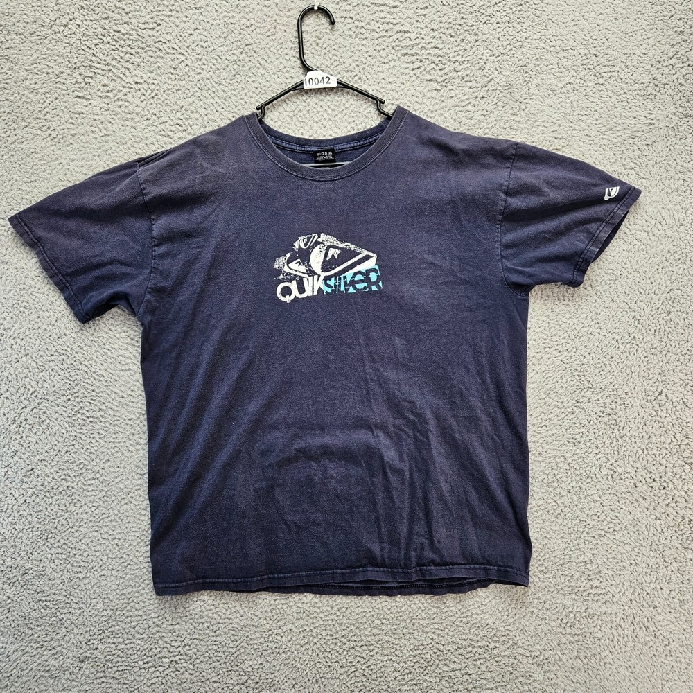 Quiksilver T-Shirt Mens Size XL Black Logo Graphic Tee Short Sleeve