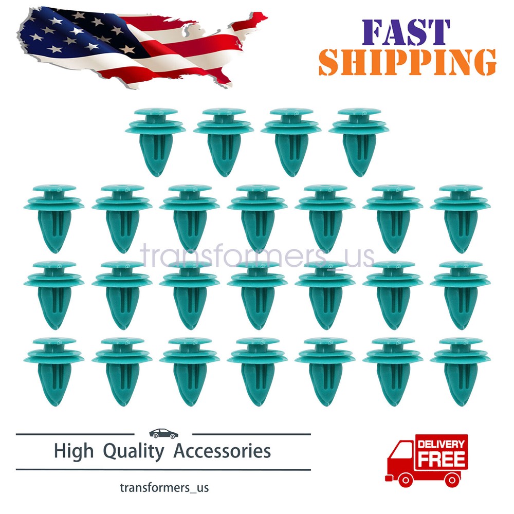 25x For Toyota 9mm Fastener Hole Door Trim Panel Plastic Clips Rivets Retainer