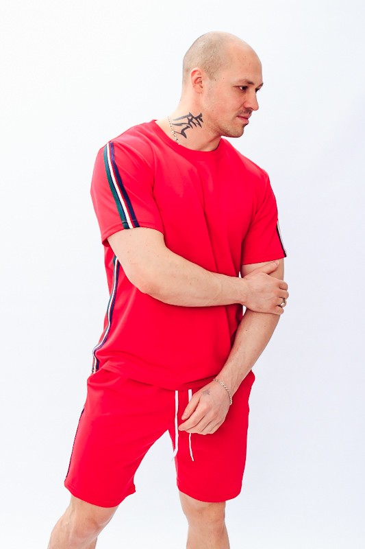 Men's Summer Shirt & Shorts Combo - Nosi Svoe 8193-057 in Red