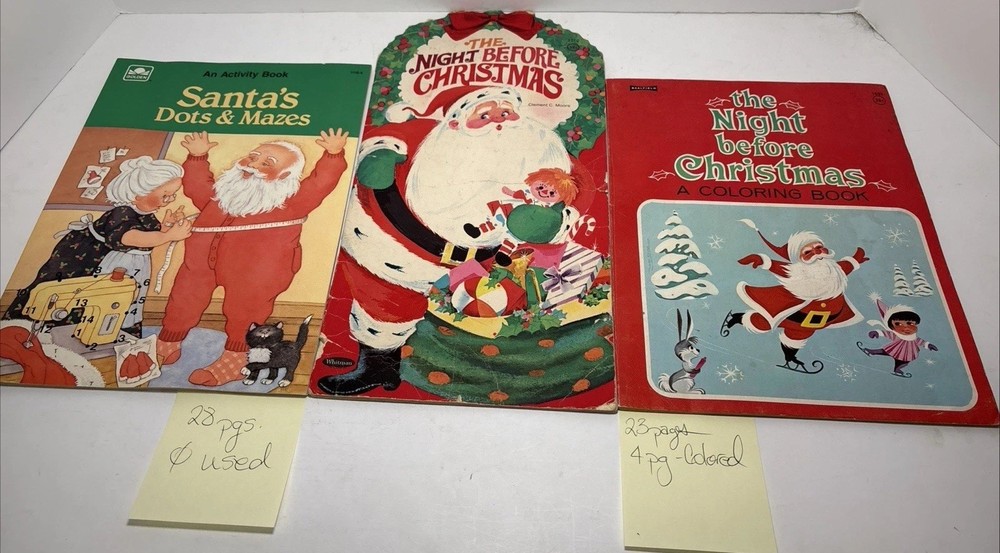 Lot Of 3 VTG Christmas Books/Coloring/Activity Books
