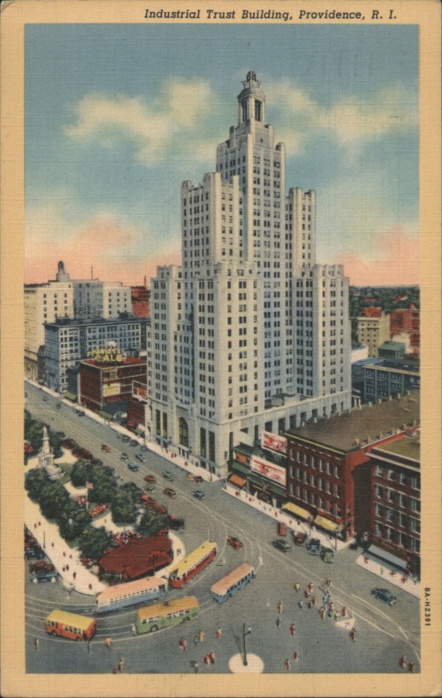 Providence, Rhode Island RI Industrial Trust Building Teich 1941 Postcard