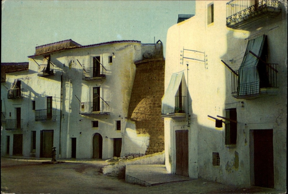 Calle de Al Vila Ibiza Baleares vintage postcard v300
