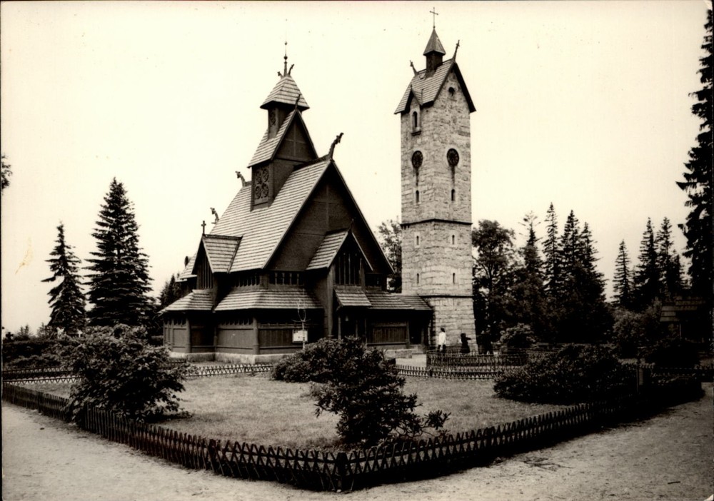 RPPC Swi?tynia Wang Karpacz Poland vintage postcard u741