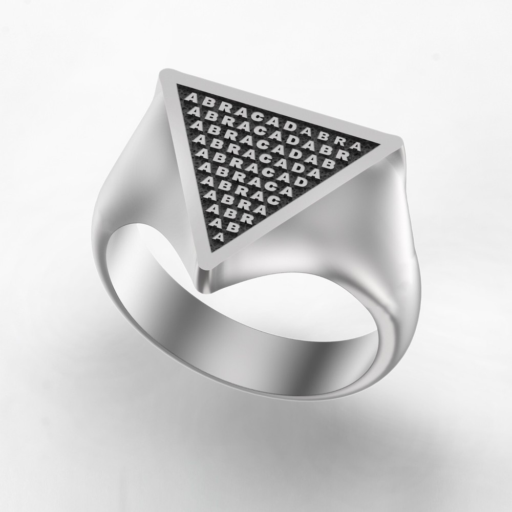 Abracadabra Magic Spell Sterling Silver Talisman Ring-image