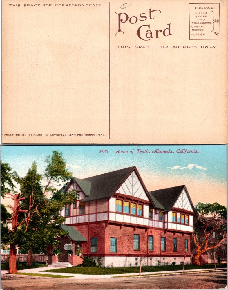 Alameda CA Home of Truth Postcard