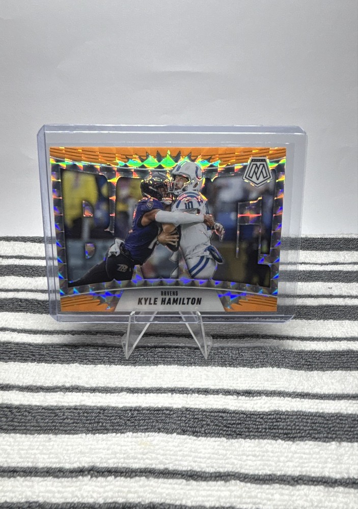 2025 Panini Mosaic - Bang! Kyle Hamilton #10 Orange Fluorescent Mosaic Prizm