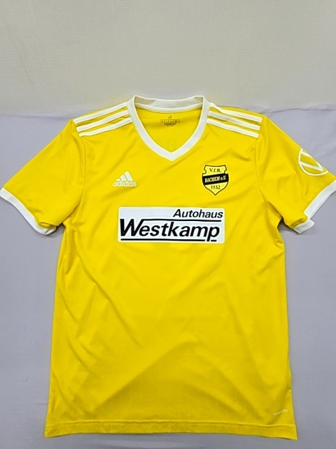 Adidas Men's Yellow Aeroready V-Neck Jersey Size M Vintage