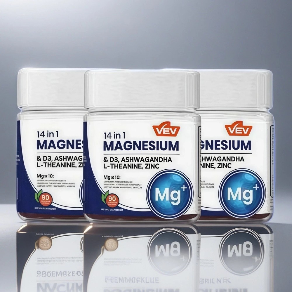 3PACK Magnesium Gummies 14-in-1 by VEV for Relaxation & Sleep