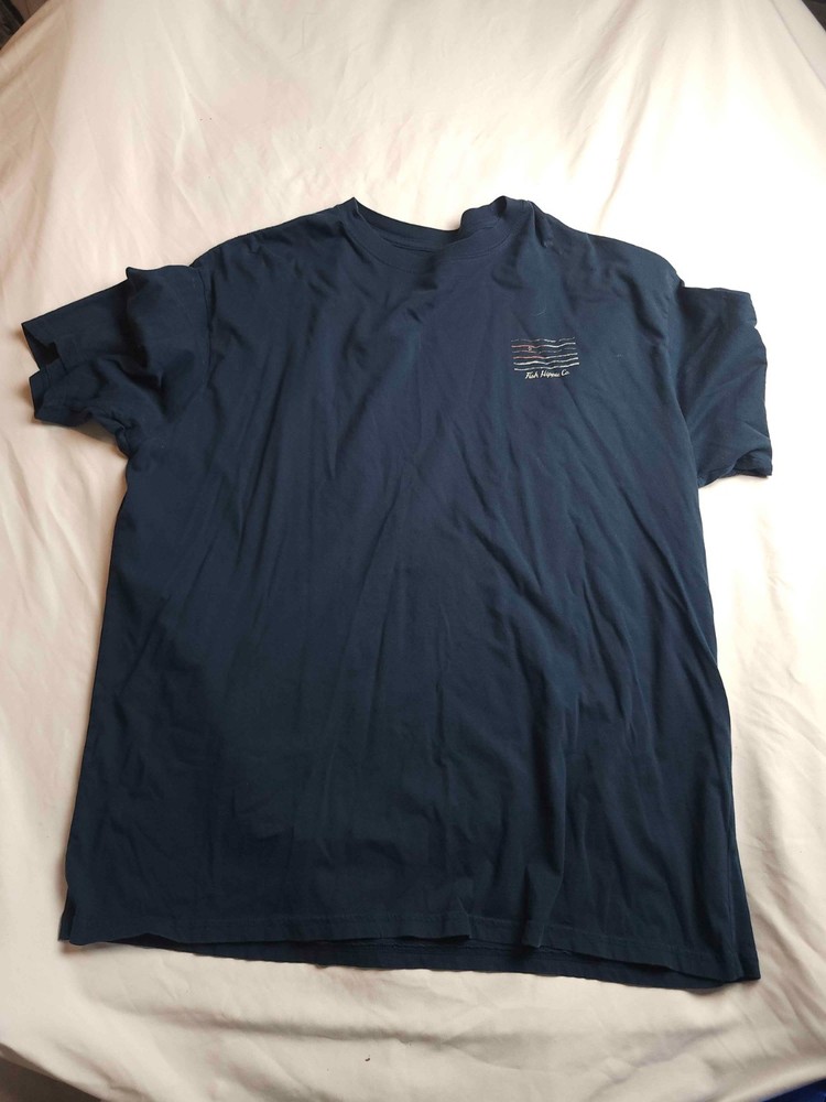 Fish Hippie Co. T-Shirt Mens Size 2XL Navy Blue American Flag Patriotic Outdoor