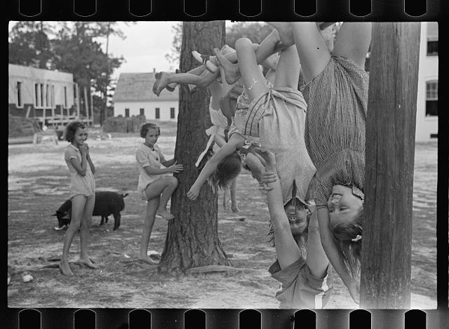 Photo:Irwinville Georgia School Playground Children on Monkey Bars 1938