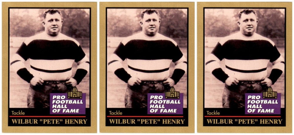 (3) 1991 ENOR Pro Football HOF #62 Pete Henry New York Giants Card Lot