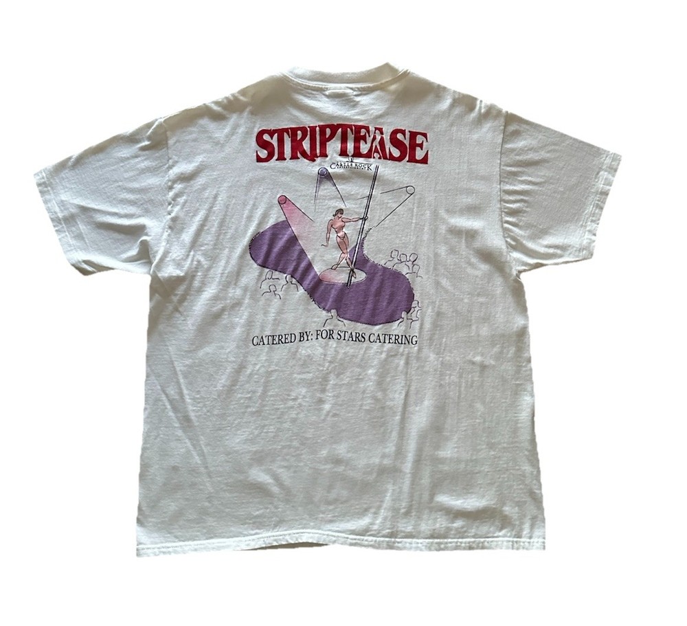 Vintage 90s 1996 Striptease Movie Promo Demi Moore T Shirt Extra Large White